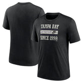 Tampa Bay Rays Cooperstown Collection Local Stack Tri-Blend T-Shirt Heather Black