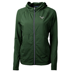 Philadelphia Eagles Cutter & Buck Women's Gridiron Classics Logo Adapt Eco Knit Hybrid Recycled Full-Zip Hoodie - Hunter Green online