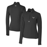Philadelphia Eagles Cutter & Buck Women's Gridiron Classics Logo DryTec Traverse Stretch Quarter-Zip Pullover Top - Black online