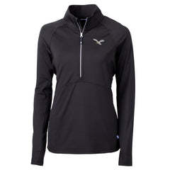 Philadelphia Eagles Cutter & Buck Women's Gridiron Classics Logo Adapt Eco Knit Stretch Recycled Half-Zip Pullover Top - Black on sale