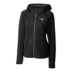 Philadelphia Eagles Cutter & Buck Women's Gridiron Classics Logo Mainsail Sweater-Knit Full-Zip Hoodie - Heather Charcoal sale