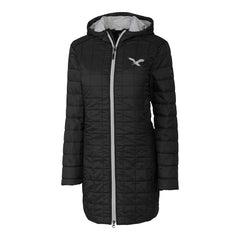 Philadelphia Eagles Cutter & Buck Women's Gridiron Classics Logo Rainier Primaloft Eco Insulated Hooded Long Coat - Black outlet