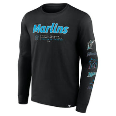 Miami Marlins Strike the Goal Long Sleeve T-Shirt Black