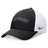 Colorado Rockies Wordmark Adjustable Trucker Hat Black