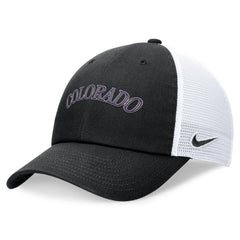 Colorado Rockies Wordmark Adjustable Trucker Hat Black