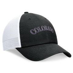 Colorado Rockies Wordmark Adjustable Trucker Hat Black
