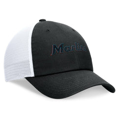 Miami Marlins Wordmark Adjustable Trucker Hat Black
