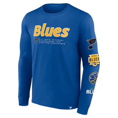 St. Louis Blues Fanatics Strike the Goal Long Sleeve T-Shirt - Blue T-shirts