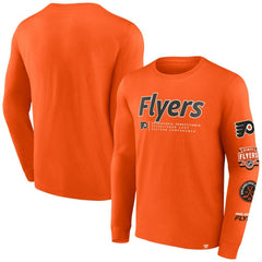 Philadelphia Flyers Fanatics Strike the Goal Long Sleeve T-Shirt - Orange T-shirts