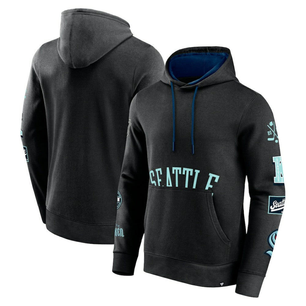 Seattle Kraken Fanatics Wild Winner Pullover Hoodie - Black Hoodies