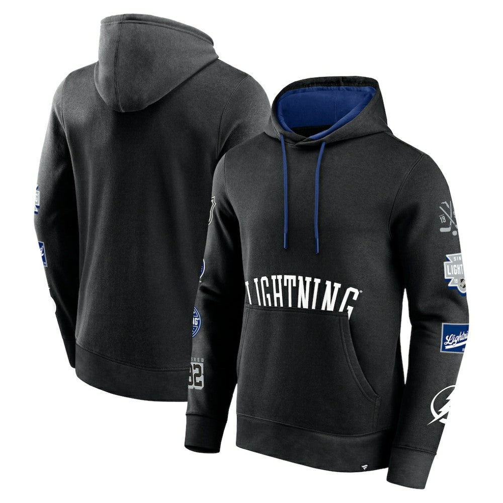Tampa Bay Lightning Fanatics Wild Winner Pullover Hoodie - Black Hoodies