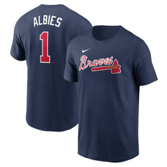 Ozzie Albies Atlanta Braves Fuse Name & Number T-Shirt Navy