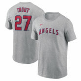 Mike Trout Los Angeles Angels Fuse Name & Number T-Shirt Gray
