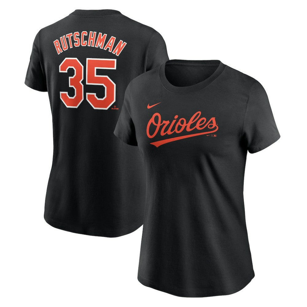 Adley Rutschman Baltimore Orioles Women's Cooperstown Collection Fuse Name & Number T-Shirt Black