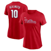 J.T. Realmuto Philadelphia Phillies Women's Cooperstown Collection Fuse Name & Number T-Shirt Red