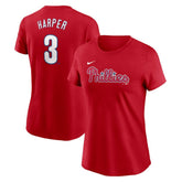 Bryce Harper Philadelphia Phillies Women's Cooperstown Collection Fuse Name & Number T-Shirt Red