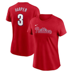 Bryce Harper Philadelphia Phillies Women's Cooperstown Collection Fuse Name & Number T-Shirt Red