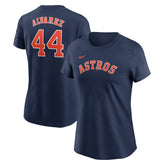 Yordan Alvarez Houston Astros Women's Cooperstown Collection Fuse Name & Number T-Shirt Navy