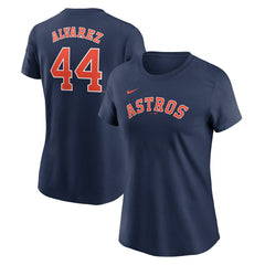 Yordan Alvarez Houston Astros Women's Cooperstown Collection Fuse Name & Number T-Shirt Navy
