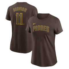 Yu Darvish San Diego Padres Women's Cooperstown Collection Fuse Name & Number T-Shirt Brown