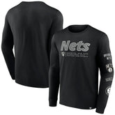 Brooklyn Nets Baseline Long Sleeve T-Shirt - Black discount