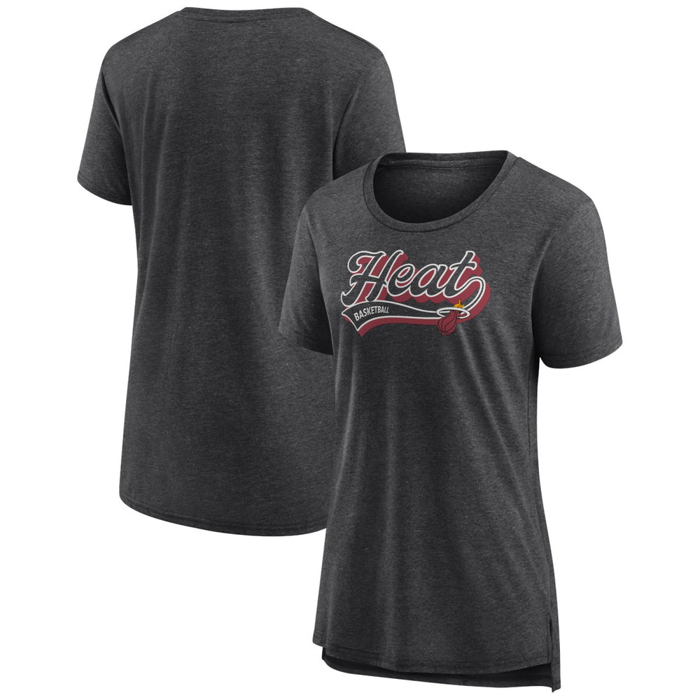 Miami Heat Women's League Leader Tri-Blend T-Shirt - Heather Charcoal outlet