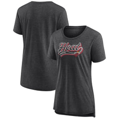 Miami Heat Women's League Leader Tri-Blend T-Shirt - Heather Charcoal outlet