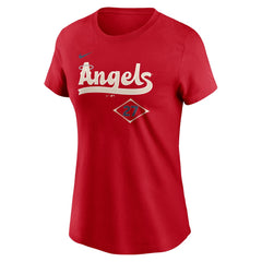 Mike Trout Los Angeles Angels Women's 2024 City Connect Fuse Player Name & Number T-Shirt Red