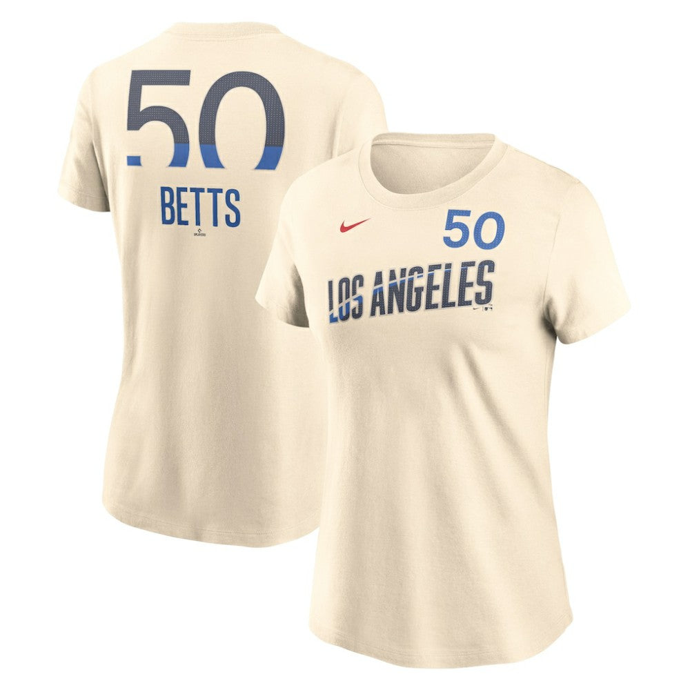 Mookie Betts Los Angeles Dodgers Women's 2024 City Connect Fuse Name & Number T-Shirt Navy