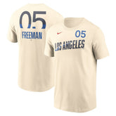 Freddie Freeman Los Angeles Dodgers 2024 City Connect Fuse Name & Number T-Shirt Cream