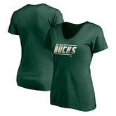 Milwaukee Bucks Women's Mascot In Bounds V-Neck T-Shirt - Hunter Green cheap