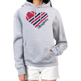 Los Angeles Angels G-III 4Her by Carl Banks Women's Heart Fleece Pullover Hoodie Heather Gray