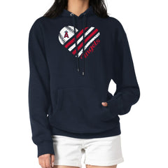 Los Angeles Angels G-III 4Her by Carl Banks Women's Heart Fleece Pullover Hoodie Navy