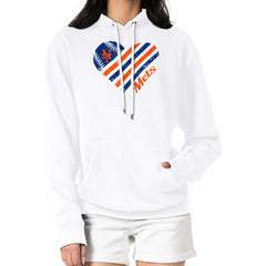 New York Mets G-III 4Her by Carl Banks Women's Heart Fleece Pullover Hoodie White