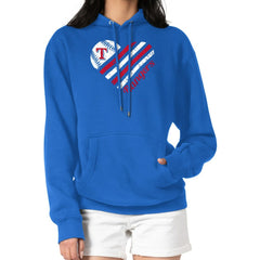 Texas Rangers G-III 4Her by Carl Banks Women's Heart Fleece Pullover Hoodie Royal