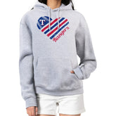 Texas Rangers G-III 4Her by Carl Banks Women's Heart Fleece Pullover Hoodie Heather Gray