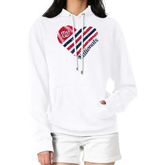 Washington Nationals G-III 4Her by Carl Banks Women's Heart Fleece Pullover Hoodie White