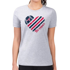Atlanta Braves G-III 4Her by Carl Banks Women's Super-Slim Fit Lightweight Heart Graphic T-Shirt Heather Gray