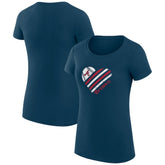 Atlanta Braves G-III 4Her by Carl Banks Women's Super-Slim Fit Lightweight Heart Graphic T-Shirt Navy