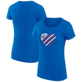 Chicago Cubs G-III 4Her by Carl Banks Women's Super-Slim Fit Lightweight Heart Graphic T-Shirt Royal