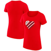 Cleveland Guardians G-III 4Her by Carl Banks Women's Super-Slim Fit Lightweight Heart Graphic T-Shirt Red