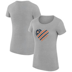 Houston Astros G-III 4Her by Carl Banks Women's Super-Slim Fit Lightweight Heart Graphic T-Shirt Heather Gray