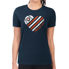Houston Astros G-III 4Her by Carl Banks Women's Super-Slim Fit Lightweight Heart Graphic T-Shirt Navy