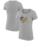 Milwaukee Brewers G-III 4Her by Carl Banks Women's Super-Slim Fit Lightweight Heart Graphic T-Shirt Heather Gray