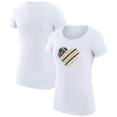 Milwaukee Brewers G-III 4Her by Carl Banks Women's Super-Slim Fit Lightweight Heart Graphic T-Shirt White