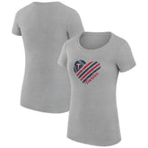 Minnesota Twins G-III 4Her by Carl Banks Women's Super-Slim Fit Lightweight Heart Graphic T-Shirt Heather Gray
