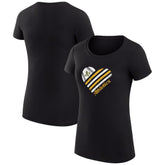 Athletics G-III 4Her by Carl Banks Women's Super-Slim Fit Lightweight Heart Graphic T-Shirt Black