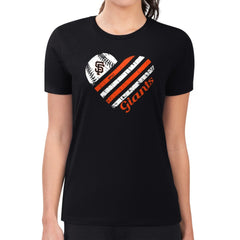 San Francisco Giants G-III 4Her by Carl Banks Women's Super-Slim Fit Lightweight Heart Graphic T-Shirt Black