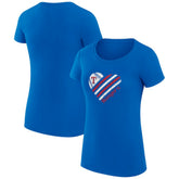 Texas Rangers G-III 4Her by Carl Banks Women's Super-Slim Fit Lightweight Heart Graphic T-Shirt Royal