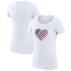 Texas Rangers G-III 4Her by Carl Banks Women's Super-Slim Fit Lightweight Heart Graphic T-Shirt White